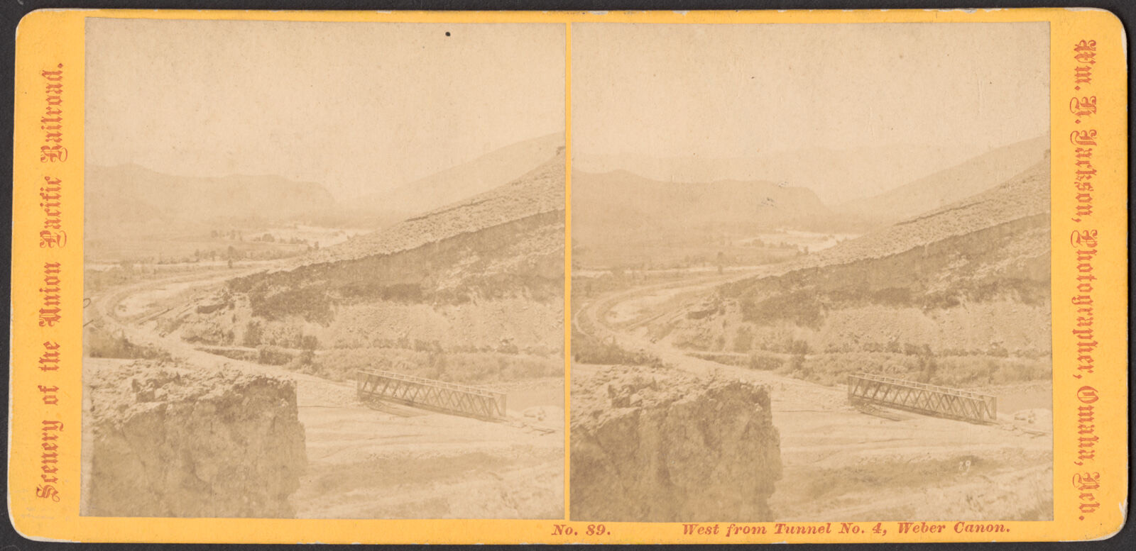 West from Tunnel No. 4, Weber Canon, Boston Public Library - undated