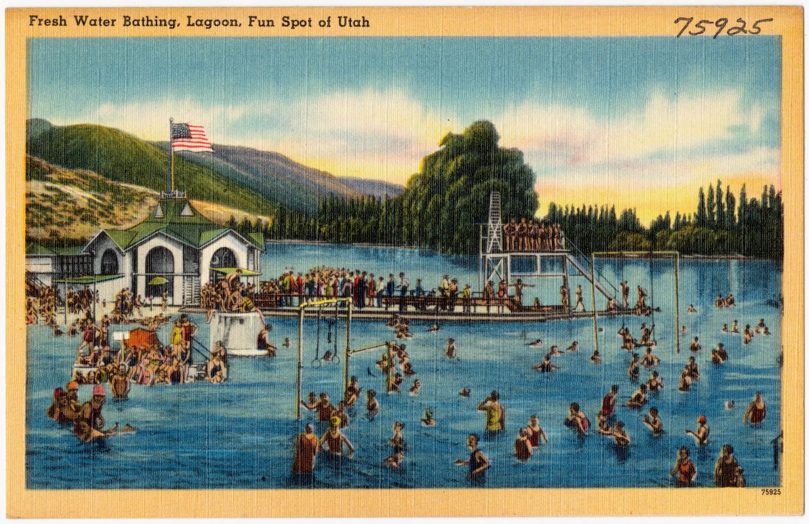Fresh water bathing, Lagoon, fun spot of Utah, Boston Public Library - undated