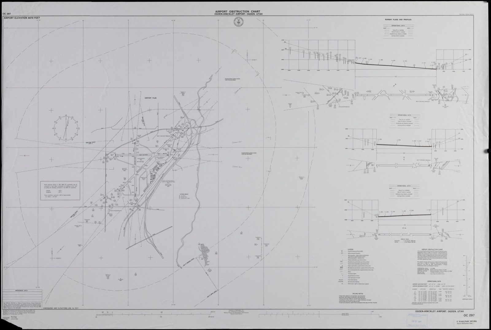 Airport obstruction chart OC 297, Ogden-Hinckley Airport, Ogden, Utah, Boston Public Library - undated