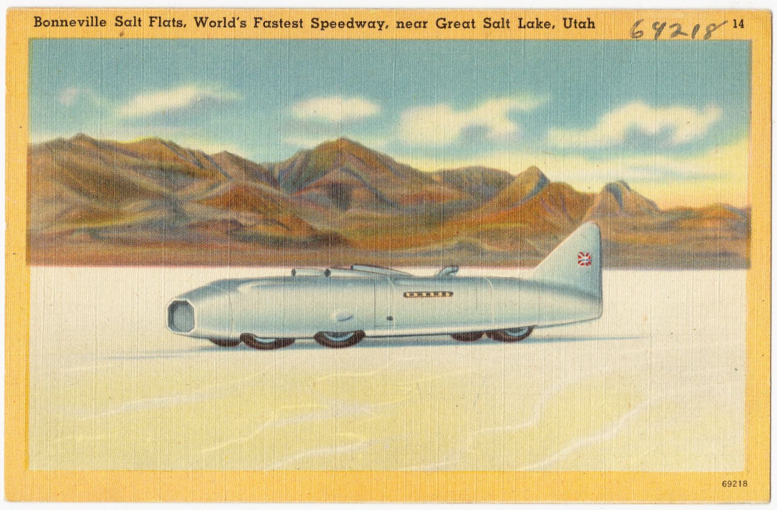 Bonneville Salt Flats, "World's fastest speedway." Utah, Boston Public Library - undated