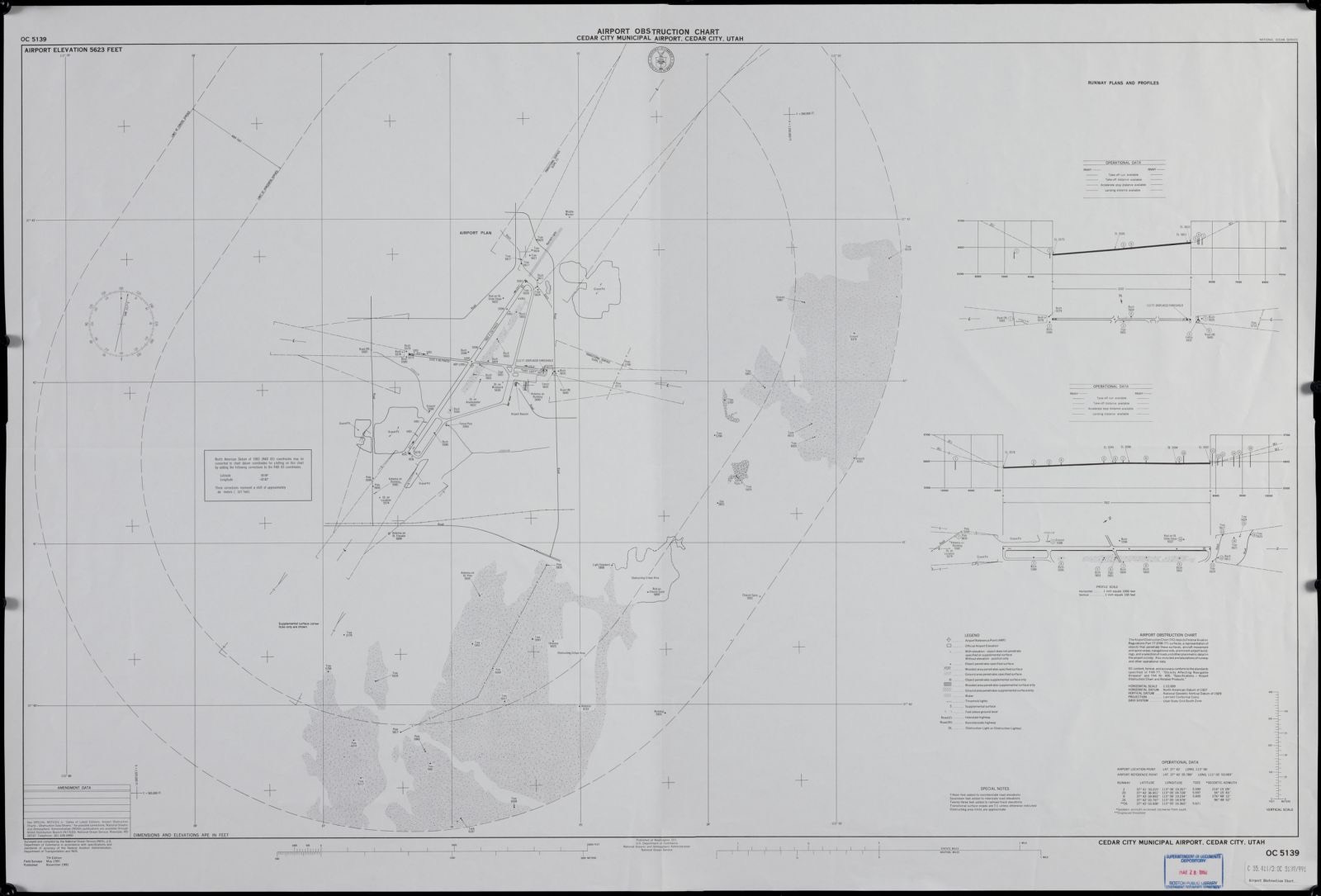Airport obstruction chart, OC 5139, Cedar City Municipal Airport, Cedar City, Utah, Boston Public Library - undated