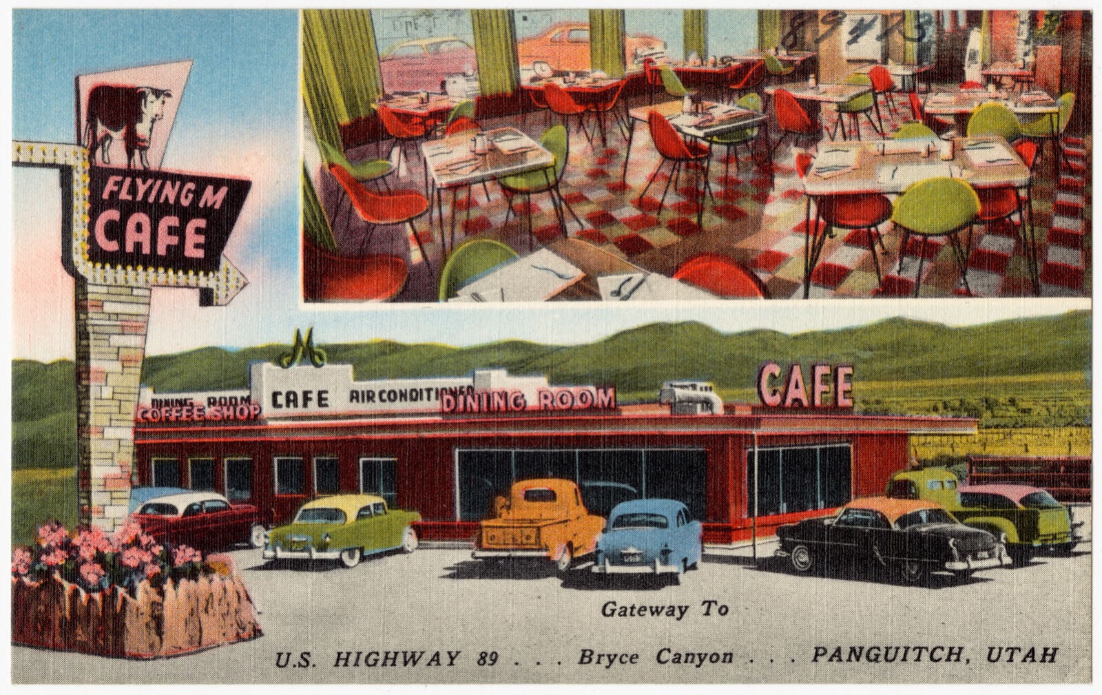 Flying M Café, U.S. Highway 89... Gateway to Bryce Canyon... Panguitch, Utah, Boston Public Library - undated