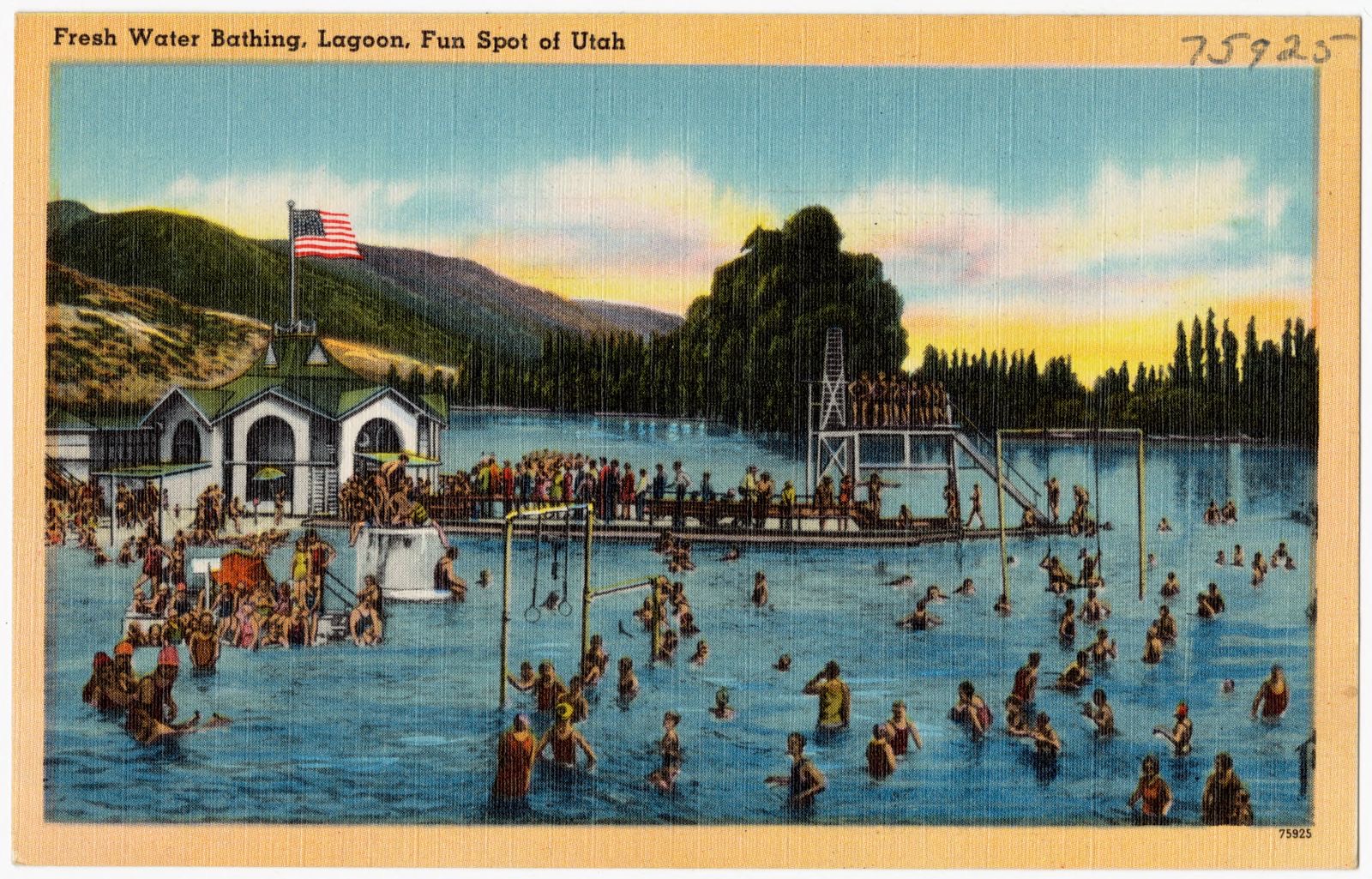 Fresh water bathing, Lagoon, fun spot of Utah, Boston Public Library - undated