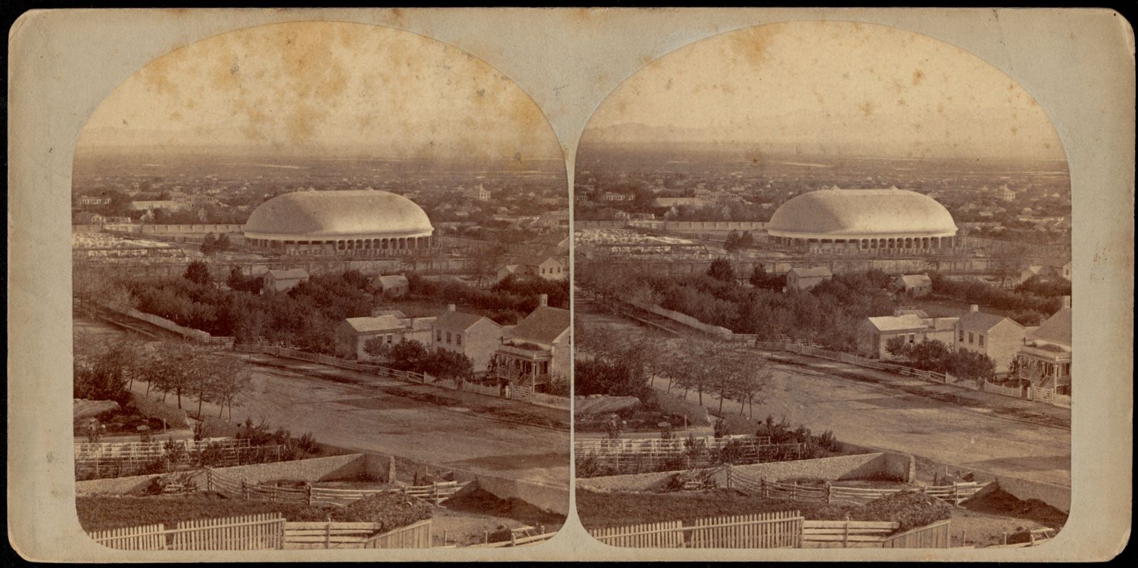 West side of Salt Lake City, from Arsenal Hill, looking south-west, Oquirrh, or West Mountains in the distance, Boston Public Library - undated