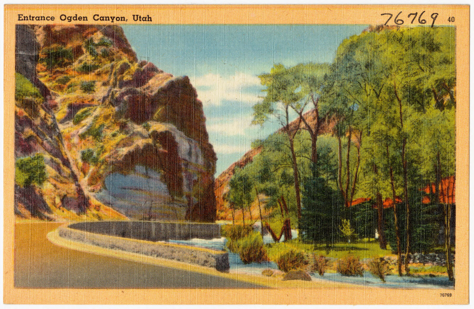 Entrance Ogden Canyon, Utah, Boston Public Library - undated