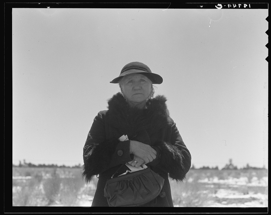 Widtsoe, Utah. Morman [i.e. Mormon] woman, native of Denmark, receiving her first old age assistance check