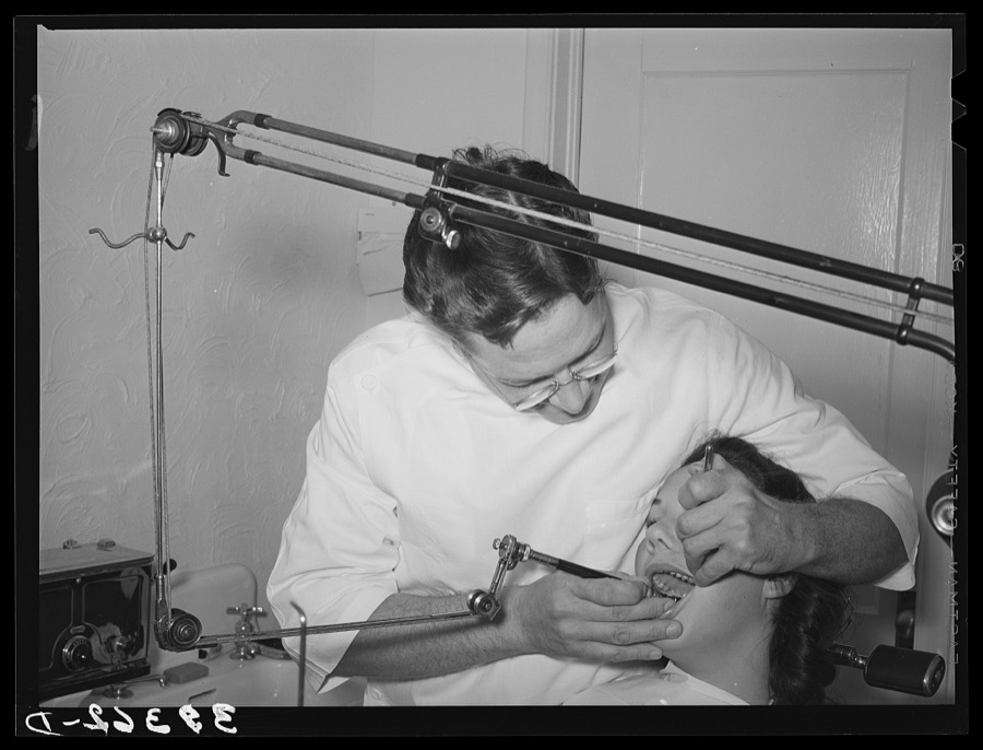 Dental care is provided for members of the FSA (Farm Security Administration) dental cooperative. Box Elder County, Utah