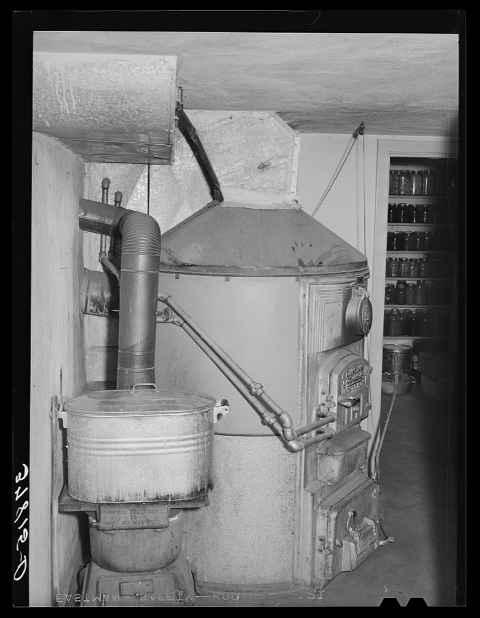 Many of the farmers living in Santa Clara, Utah, have central heating plants in their homes. This is one of the home furnaces