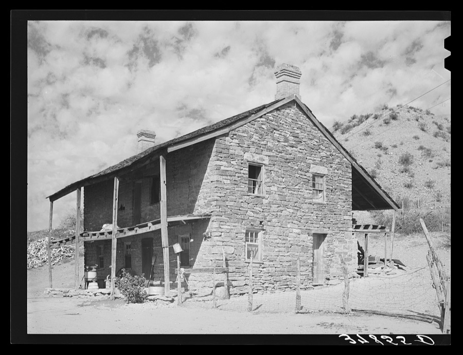 One of the first farm houses built in Santa Clara, Utah. This was the original home of Jacob Hamlin, famous Indian scout. It was built in 1854