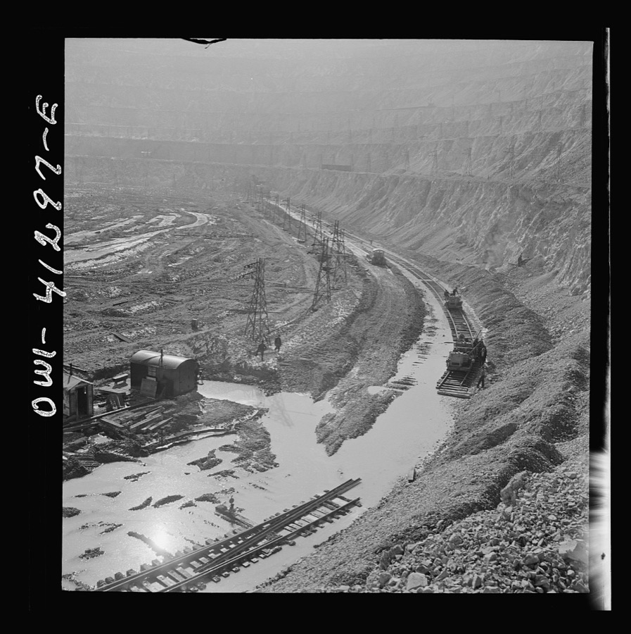 Bingham Canyon, Utah. Open-pit workings of the Utah Copper Company