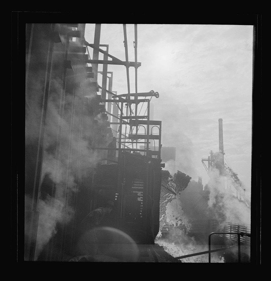 Columbia Steel Company at Ironton, Utah. Discharging coke oven