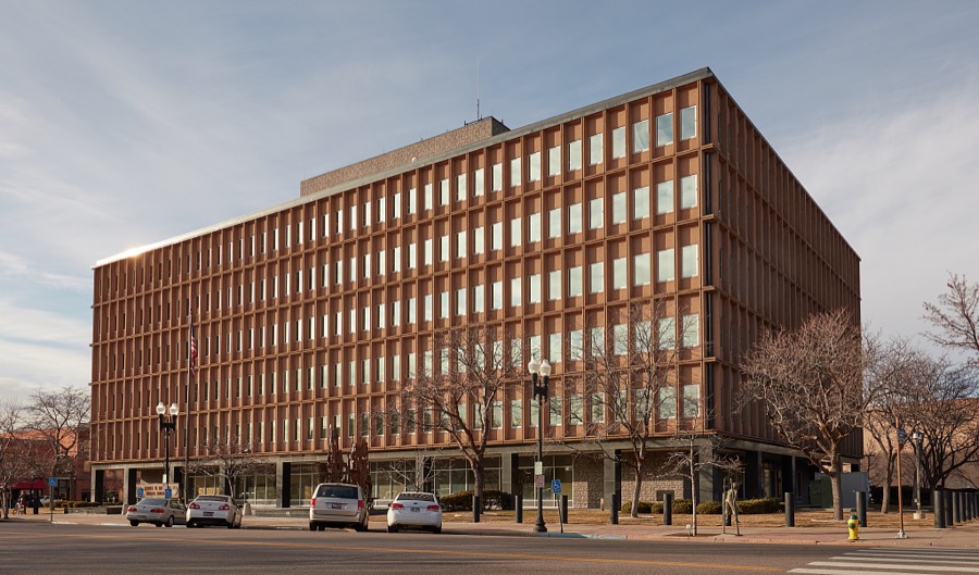 James V. Hansen Federal Building, originally the Federal Building United States Court House, is constructed in the Modernist style is a six story structure located at the northeast corner of Grant Ave. and 25th St in Ogden, Utah