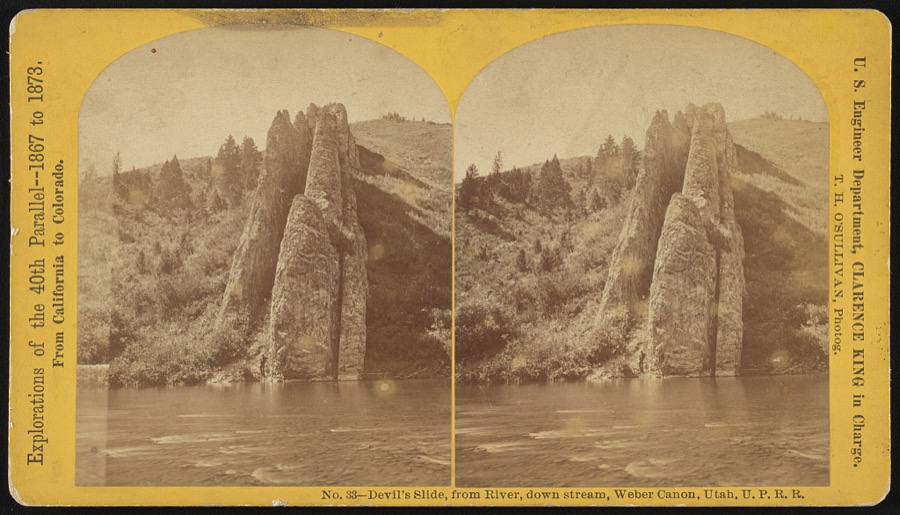 No. 3 - Devil's Slide, from river, down stream, Weber Canon, Utah, U. P. R. R