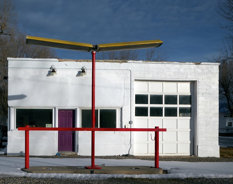 This old gas station in Gunnison, Utah, is defunct, but someone thought enough of it to give it a touch of elegance by painting it