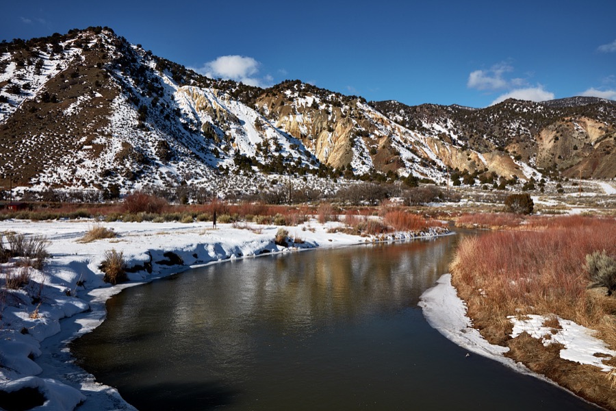 Scene along the Sevier River near the little town of Sevier in the western U.S. state of Utah