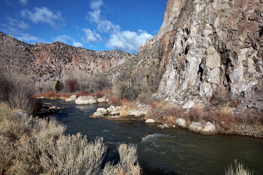 Scene along the Sevier River near the little town of Sevier in the western U.S. state of Utah