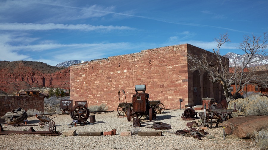 Relics of the boom days in Silver Reef, a silver-mining ghost town, near the town of Leeds in southwest Utah