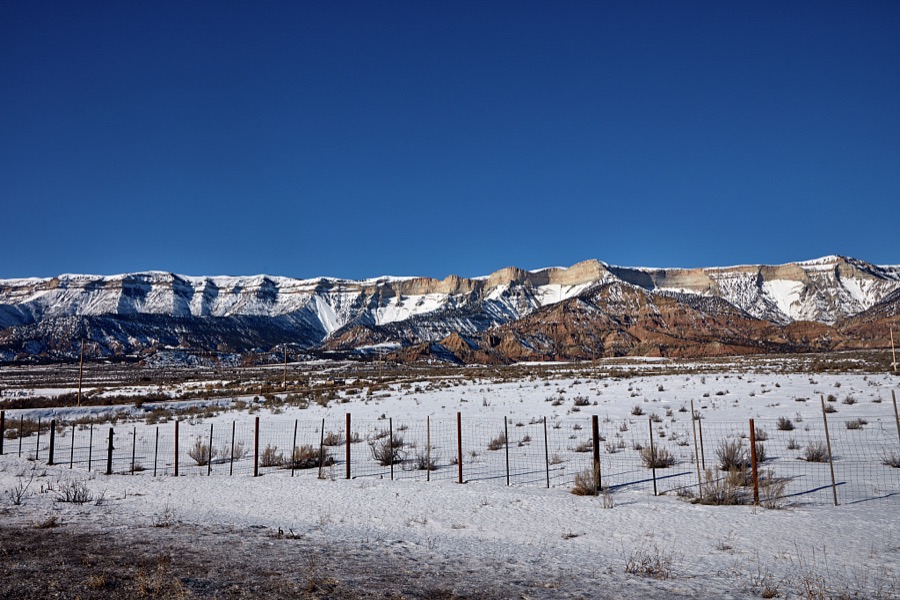 Early winter scene in the mostly barren, lightly occupied quarter of southeastern Utah, near the remote settlement of Thompson Springs in the western U.S. state of Utah