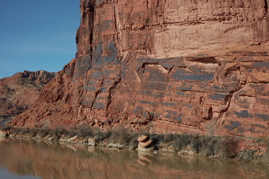 The Colorado River runs mostly tamely as it winds through Moab, the gateway city to the stunning red-rock formations of Arches and Canyonlands national parks and other archeologically rich areas near the Colorado border in the western U.S. state of Utah