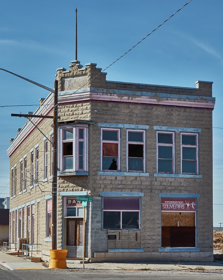 If there were ever blocks of business buildings extending from this old bank, they're gone now in Moab, the gateway city to the stunning red-rock formations of Arches and Canyonlands national parks and other archeologically rich areas near the Colorado border in the western U.S. state of Utah