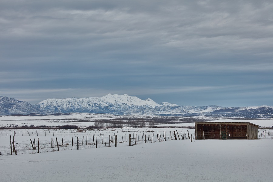 Winter scene in central Utah's Sanpete Valley, between Ephraim and Mt. Pleasant