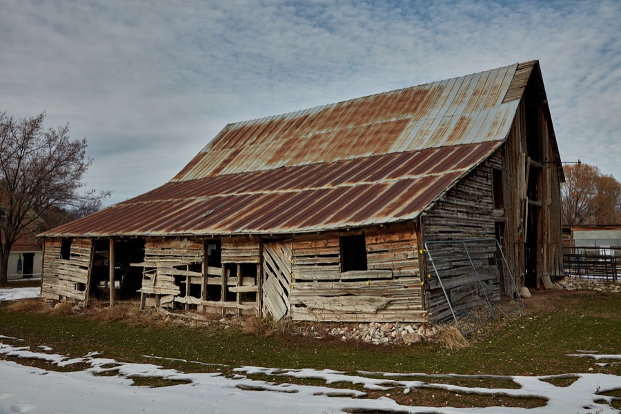 An old cabin on the outskirts of Manti, a small city (population c. 3,300) in south-central Utah