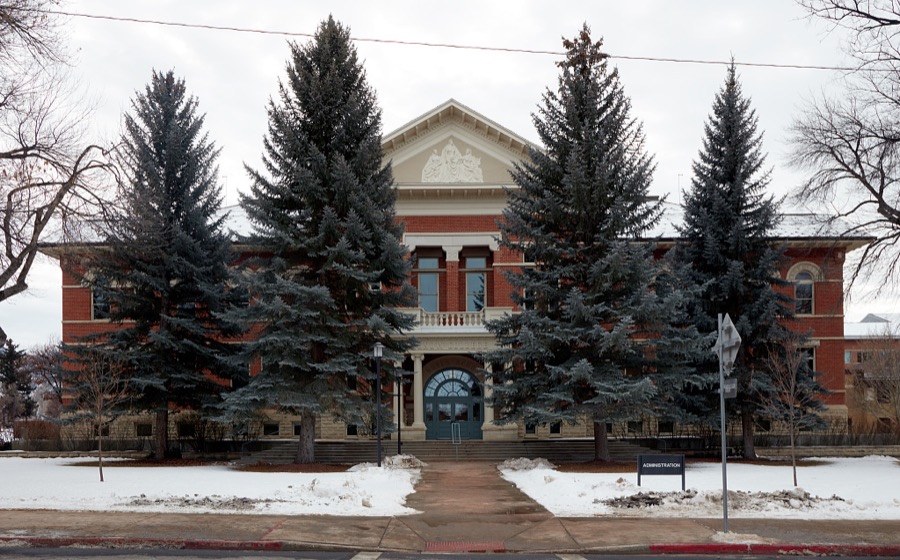 Noyes Hall, the main administration building at Snow College in the city of Ephraim (pronounced "EEF-rum) in Utah's Sanpete Valley, sometimes called "Little Denmark" after the large number of Scandinavian (especially Danish) newcomers who settled there
