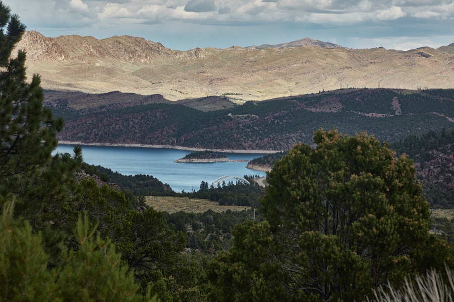The Flaming Gorge Reservoir, which impounds the water of the Green River in desolate Daggett County, the north easternmost county in the western state of Utah