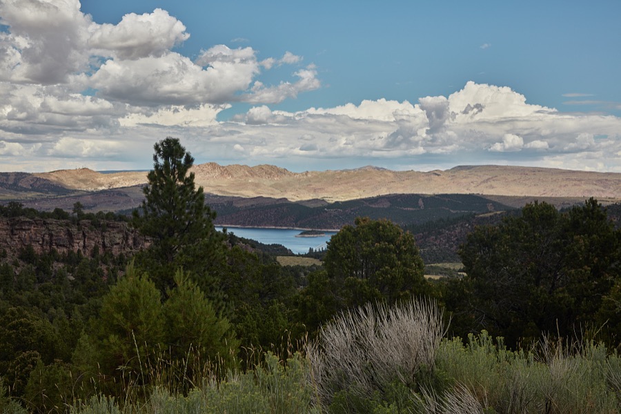 The Flaming Gorge Reservoir, which impounds the water of the Green River in desolate Daggett County, the north easternmost county in the western state of Utah