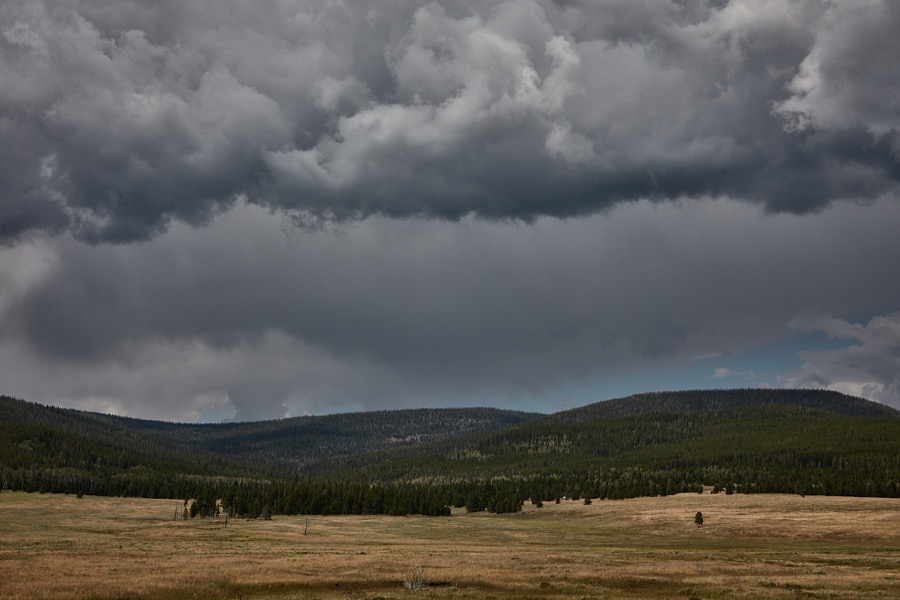 Fulsome cloud formations catch one's eye in rugged, lightly populated Daggett County in the north easternmost corner of the western state of Utah