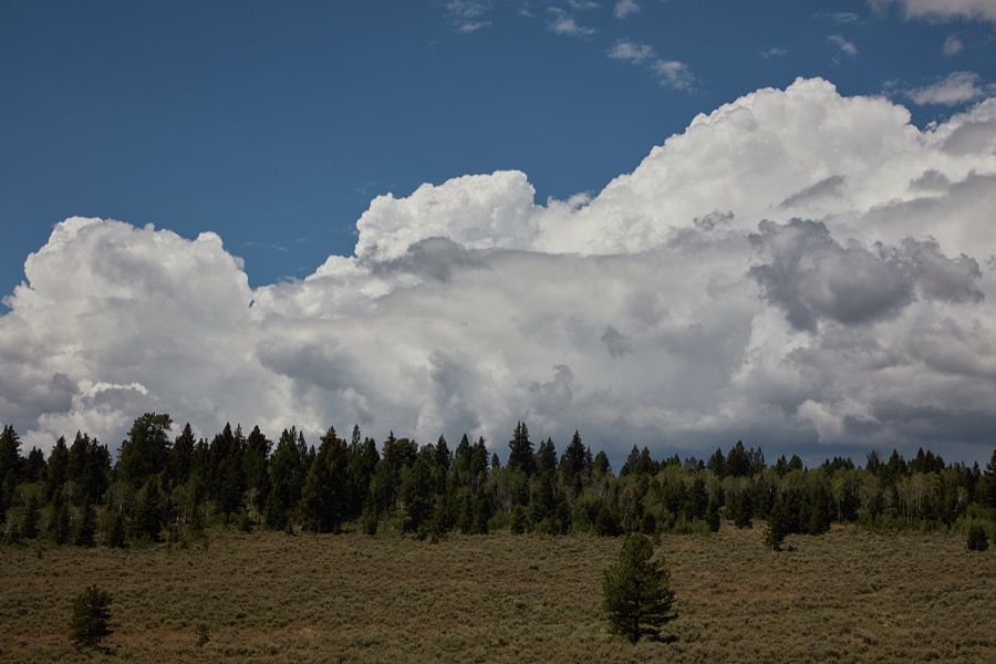Fulsome cloud formations catch one's eye in rugged, lightly populated Daggett County in the north easternmost corner of the western state of Utah