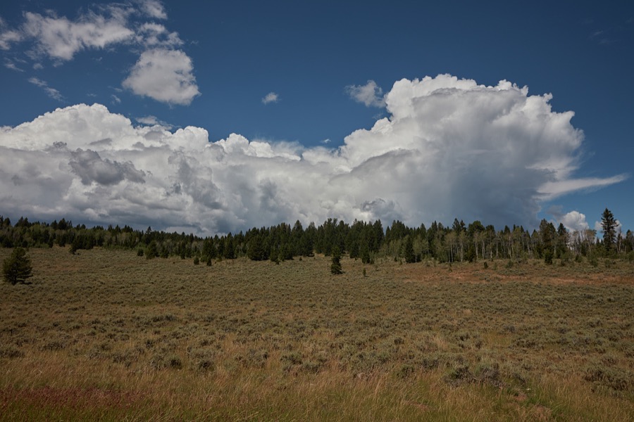 Fulsome cloud formations catch one's eye in rugged, lightly populated Daggett County in the north easternmost corner of the western state of Utah
