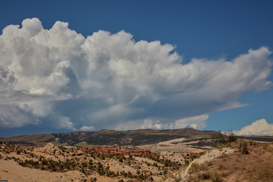 The coloration of rocks in rugged Uintah County, near the Colorado border in northeast Utah, gradually turns from flaming red to creamy caramel