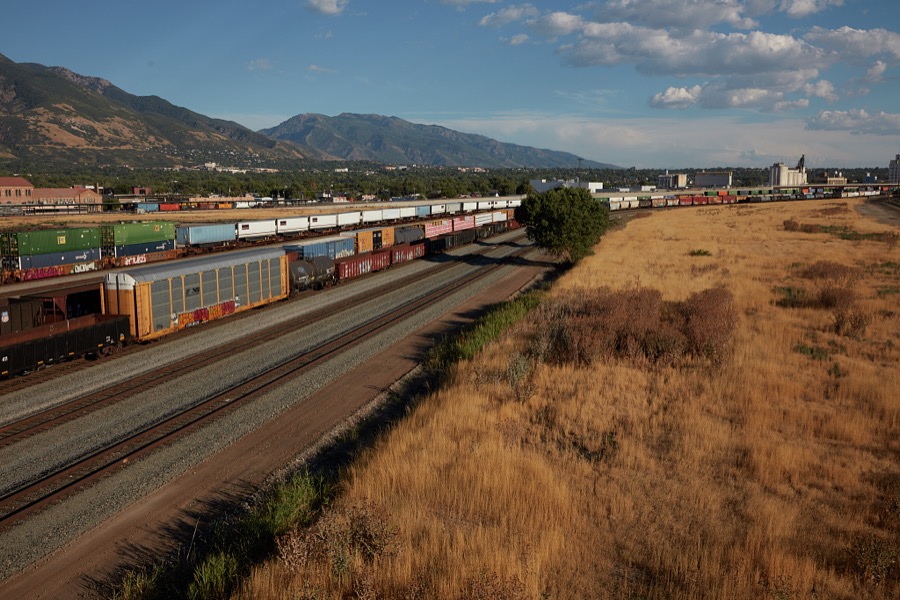 View of historic Ogden Union Station, which now (as of 2022) houses railroad, firearms, classic-car, and western-heritage museums, two art galleries, a research library, and a photographic collection