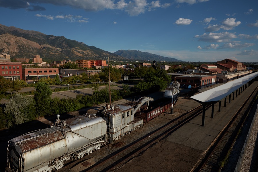 View of historic Ogden Union Station, which now (as of 2022) houses railroad, firearms, classic-car, and western-heritage museums, two art galleries, a research library, and a photographic collection