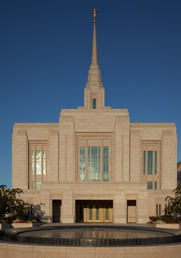 The Ogden temple of the Church of Jesus Christ of Latter-Day Saints, or Mormons, dedicated in 1972 in Ogden, a small city north of the Utah capital of Salt Lake City