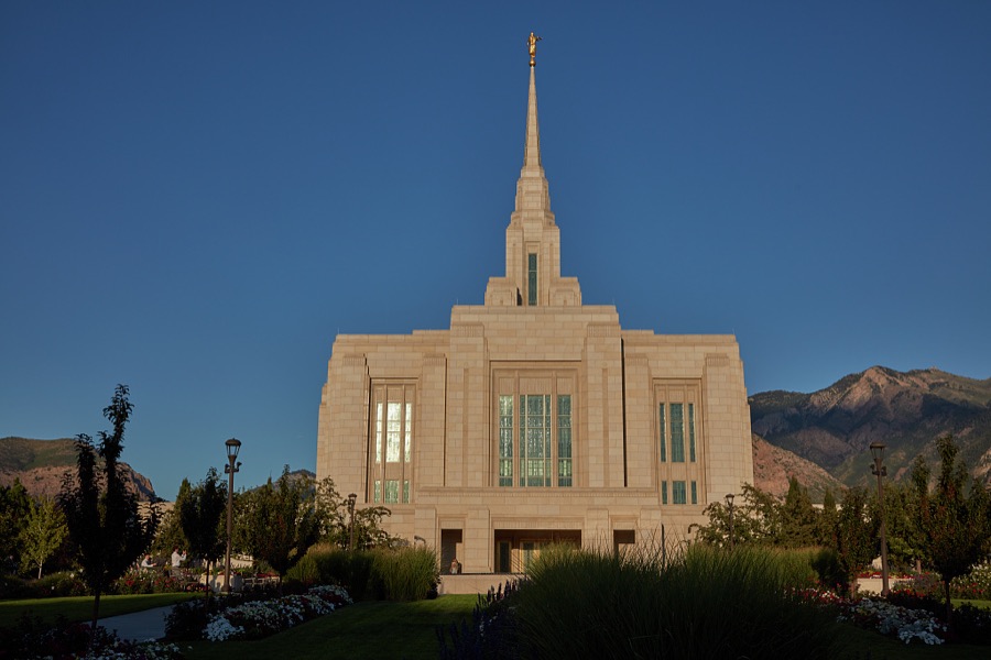 The Ogden temple of the Church of Jesus Christ of Latter-Day Saints, or Mormons, dedicated in 1972 in Ogden, a small city north of the Utah capital of Salt Lake City