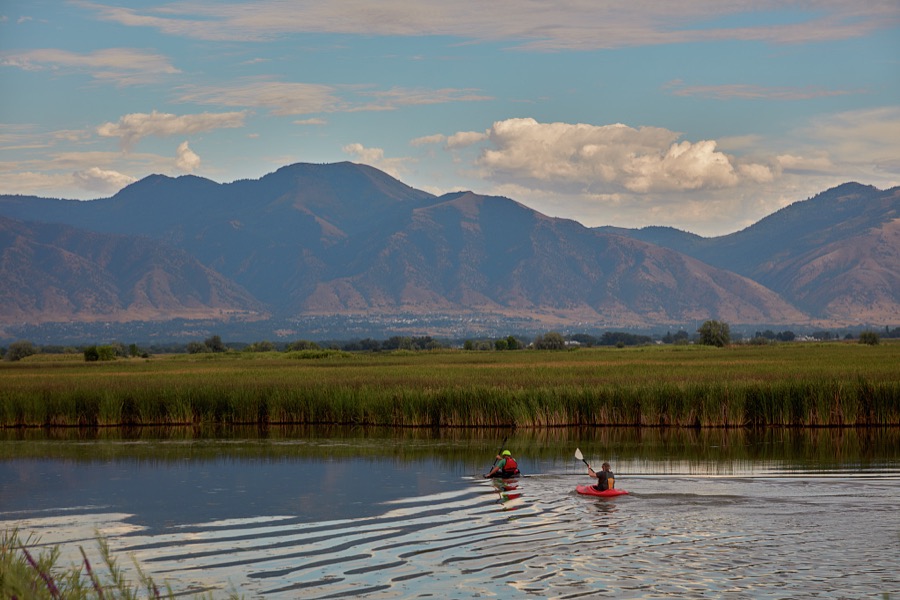 Rafters in Cutler Marsh, west of the northern Utah city of Logan