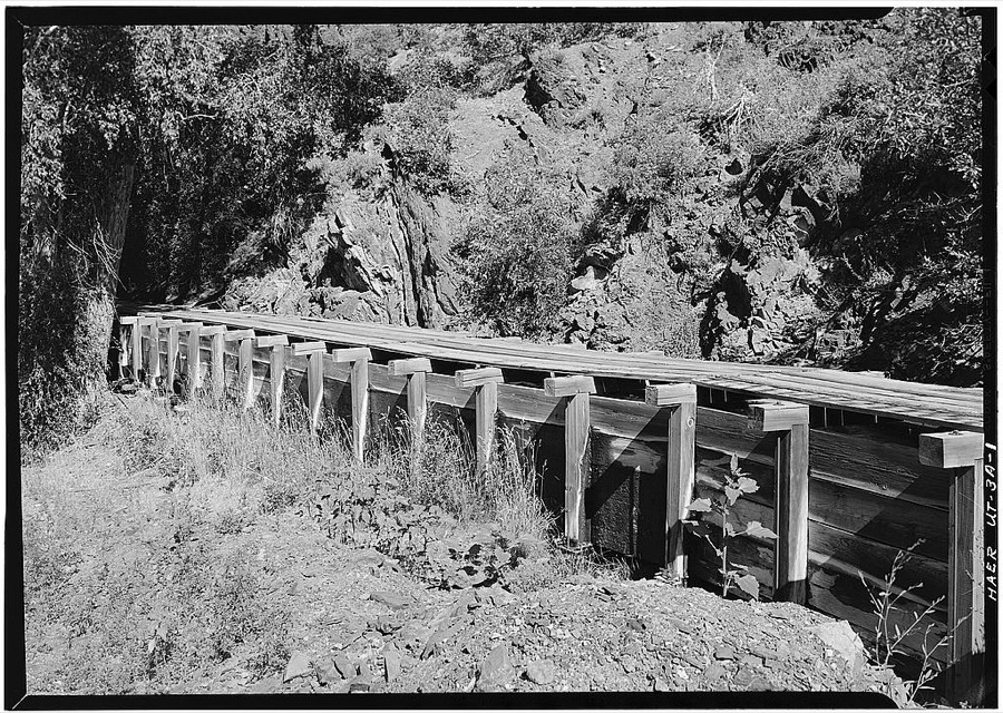 Utah Power & Light Company, Stairs Station Wooden Flume, Holladay, Salt Lake County, UT