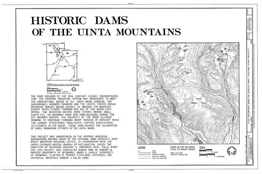 High Mountain Dams in Upalco Unit, Central Utah Project, Mountain Home, Duchesne County, UT