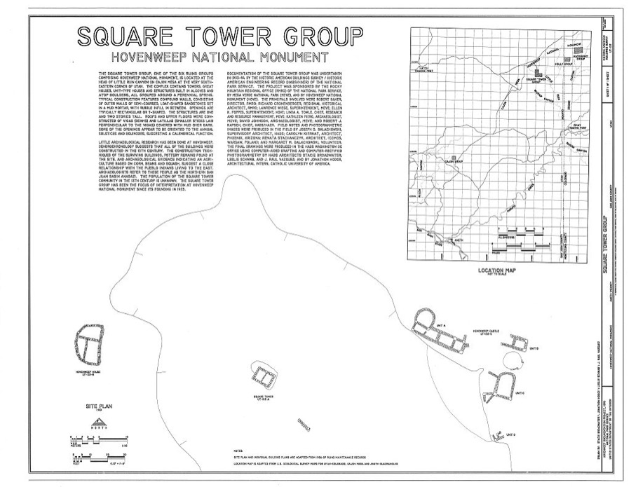 Square Tower Group, Near park headquarters, Aneth, San Juan County, UT