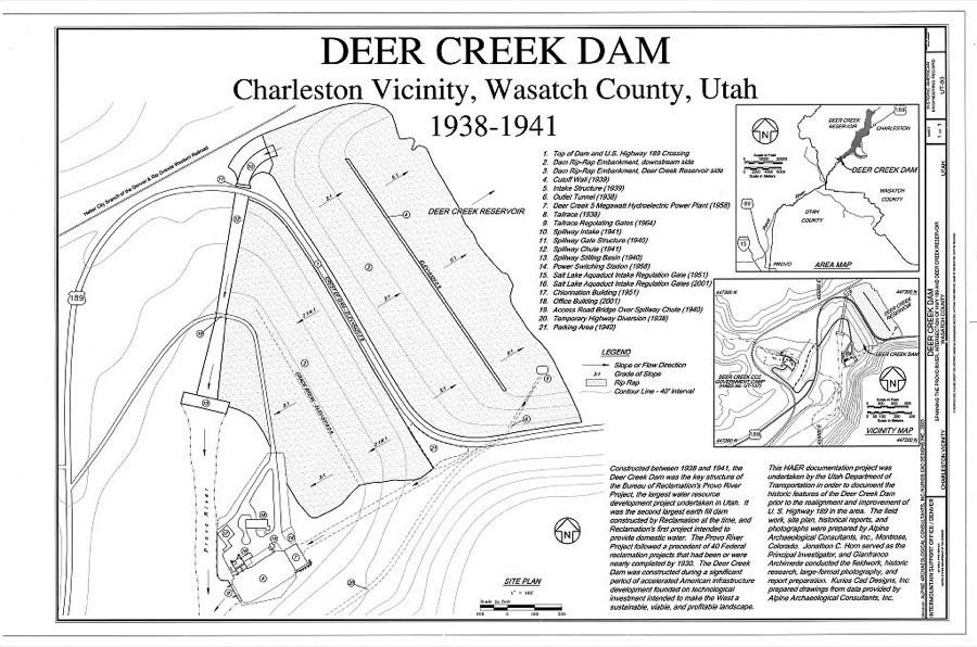 Deer Creek Dam, Spanning the Provo River at the intersection of U.S. Highway 189 & Deer Creek Reservoir, Charleston, Wasatch County, UT