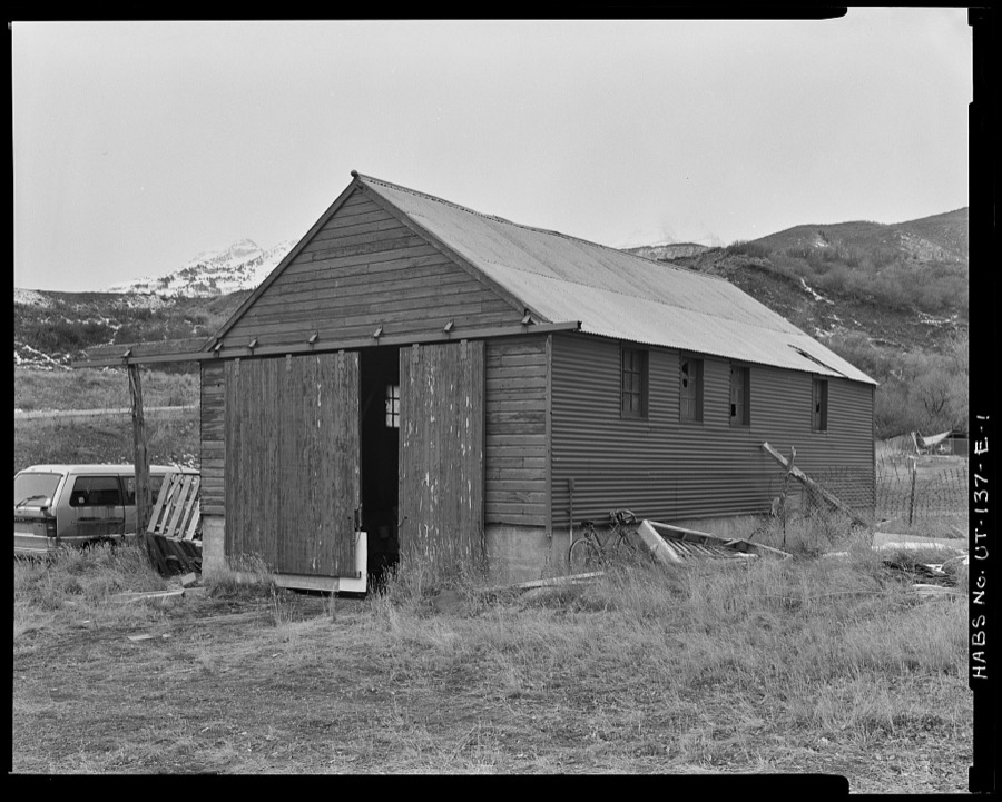 Deer Creek Dam, CCC Government Camp, Barn, 230 feet/262° from Brick Residence No. 1, Charleston, Wasatch County, UT