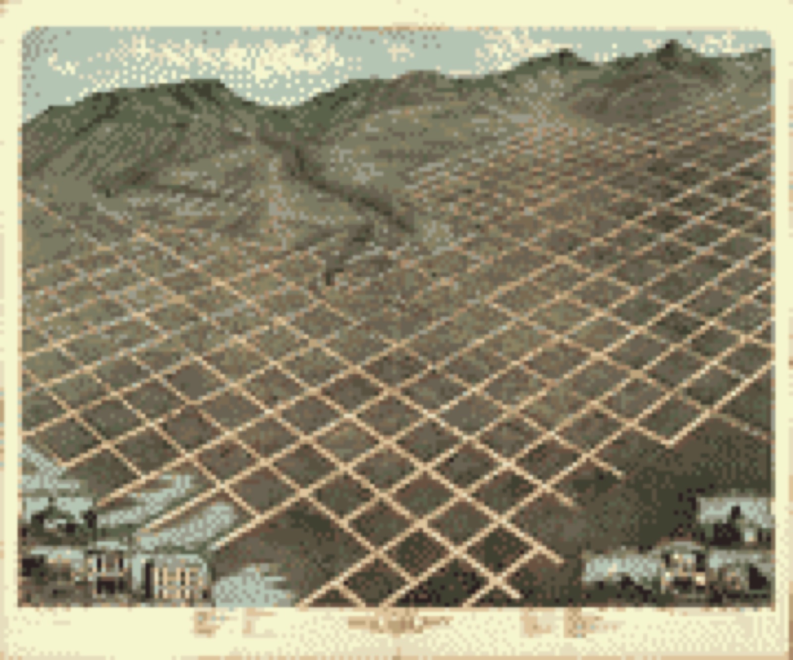 Bird's-eye view, 1870 - Bird's eye view of Salt Lake City, Utah Territory 1870