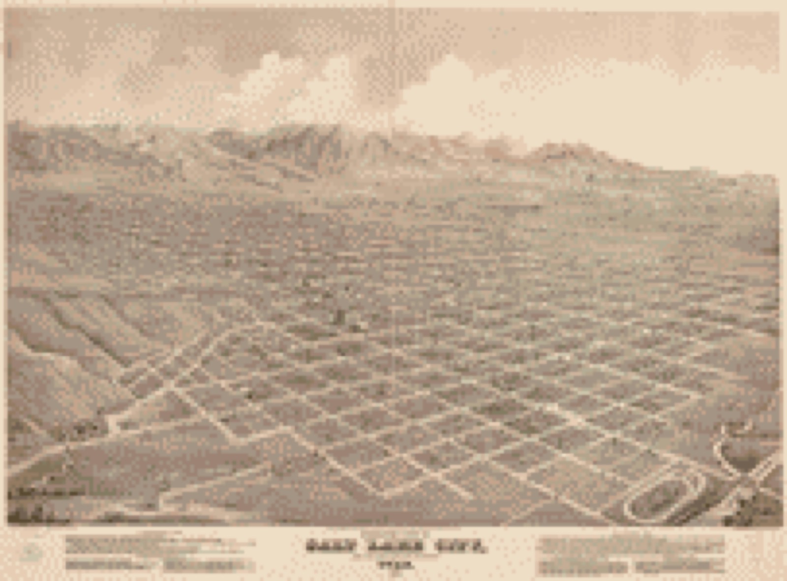 Bird's-eye view, 1875 - Birds-eye view of Salt Lake City, Utah 1875