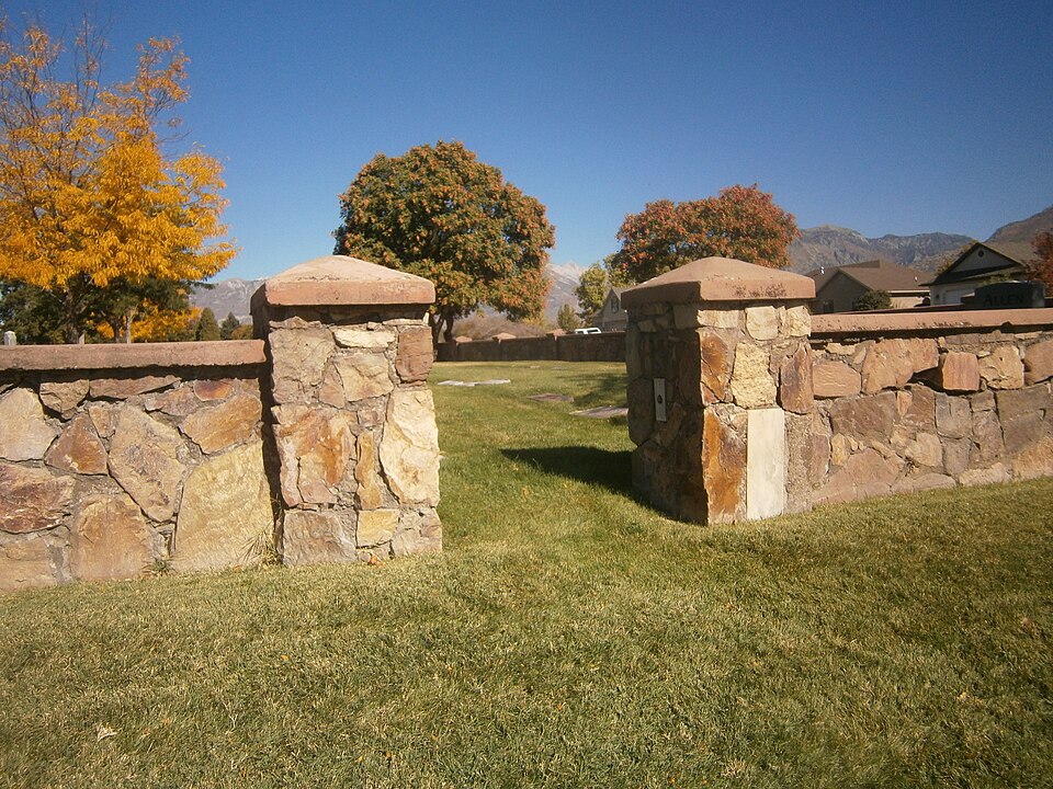 Photograph of American Fork Cemetery Rock Wall
