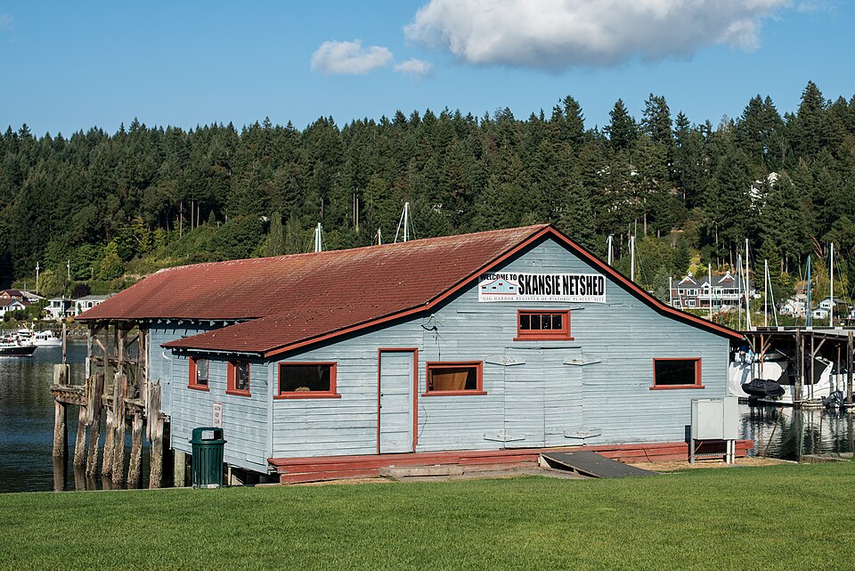 Photograph of Andrew and Bertha Skansie Net Shed and House
