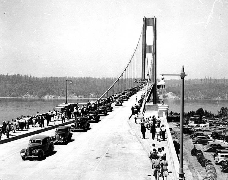 Photograph of Tacoma Narrows Bridge