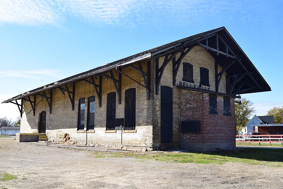 Photograph of Belleville Illinois Central Railroad Depot