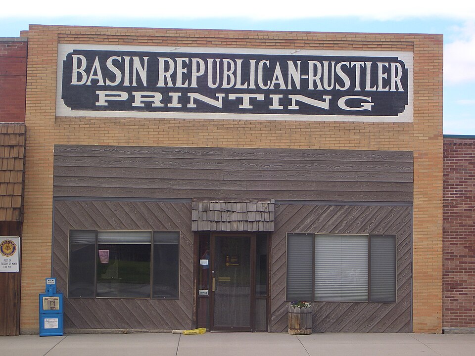 Photograph of Basin Republican-Rustler Printing Building